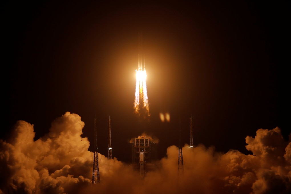 The Long March-5 rocket, carrying the Chang'e-5 lunar probe, takes off from Wenchang Space Launch Centre, in Hainan province on November 24, 2020. The chief designer for the lunar programme has shared details of future Chang’e missions. Photo: Reuters