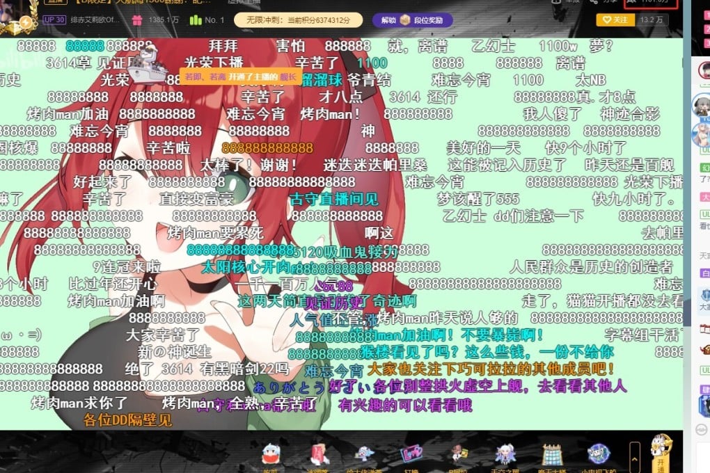 Hiseki Erio is the most popular virtual idol on Bilibili. Unlike Vocaloids, virtual idols have real people behind the virtual faces – and they are taking over China. Photo: Bilibili