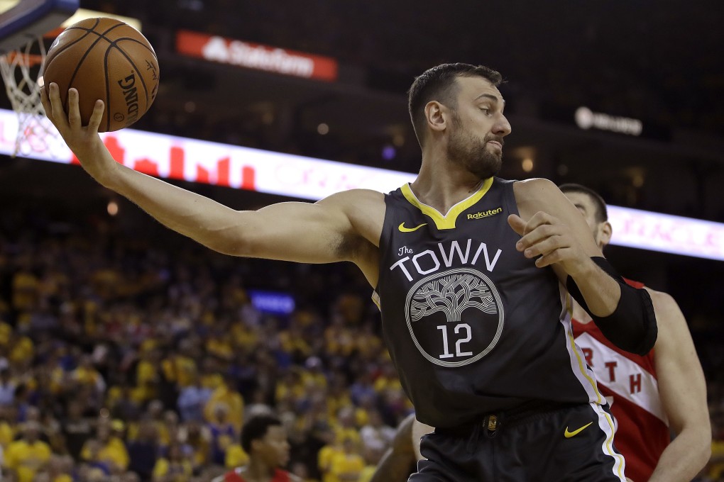 Andrew Bogut in action in the NBA Finals in 2019. Th Golden State Warriors lost to the Toronto Raptors. Photo: AP