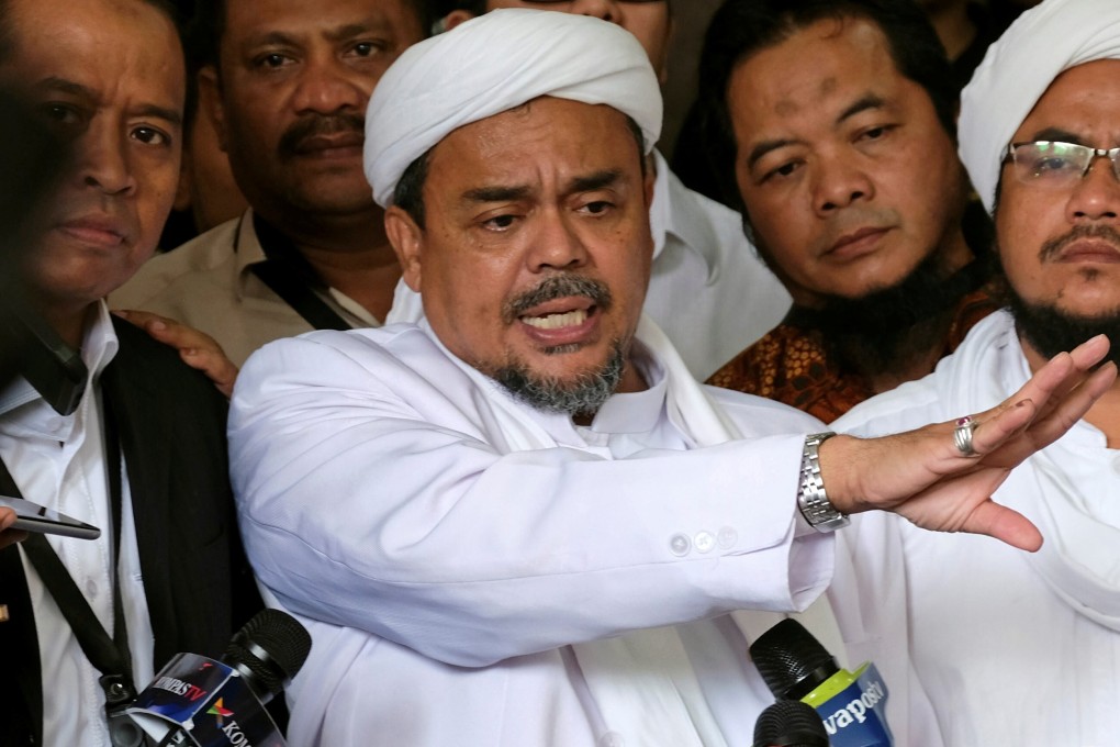 Hardline cleric Habib Rizieq Shihab, leader of the Islamic Defenders Front (FPI). Photo: Reuters