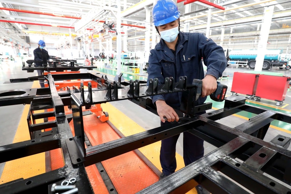 China’s Caixin/Markit manufacturing purchasing managers’ index (PMI) rose to 54.9 in November from 53.6 in October. Photo: Xinhua