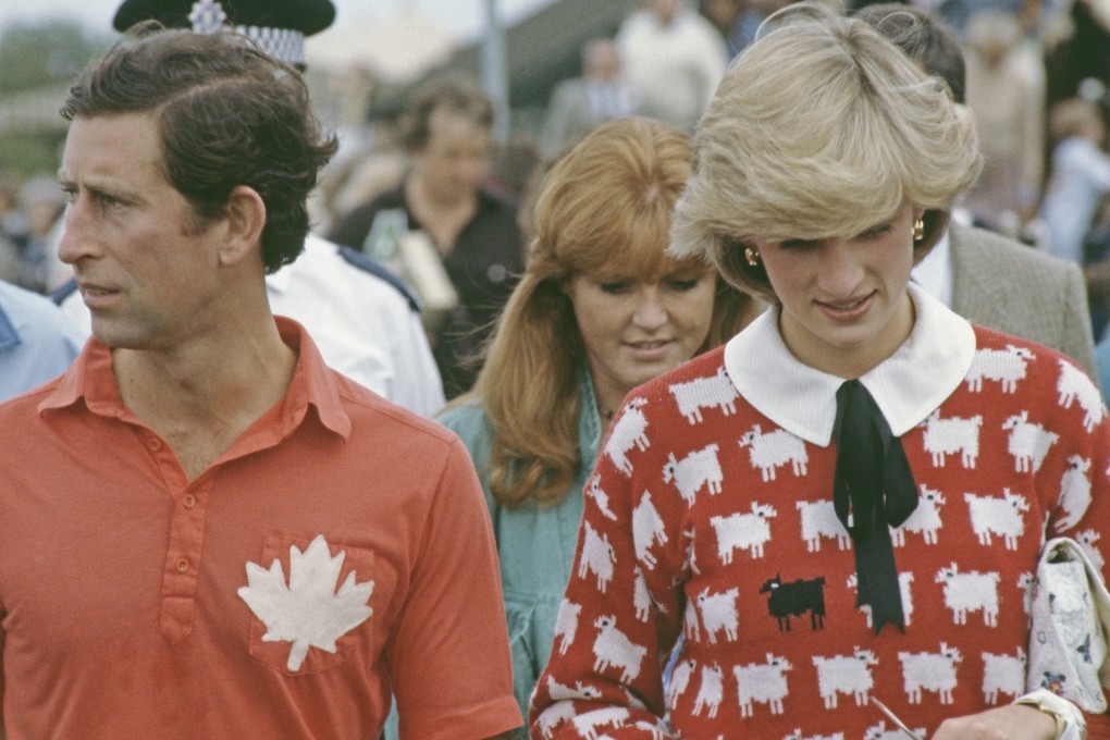 Princess Diana in her famous “black sheep” jumper at a polo match in Windsor, in 1983. Photo: Getty Images