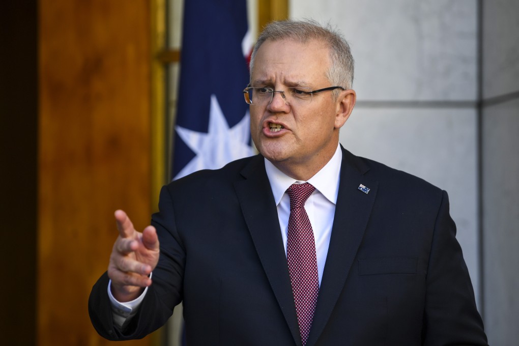 Australian Prime Minister Scott Morrison pictured outside Parliament House in Canberra earlier this year. Photo: EPA