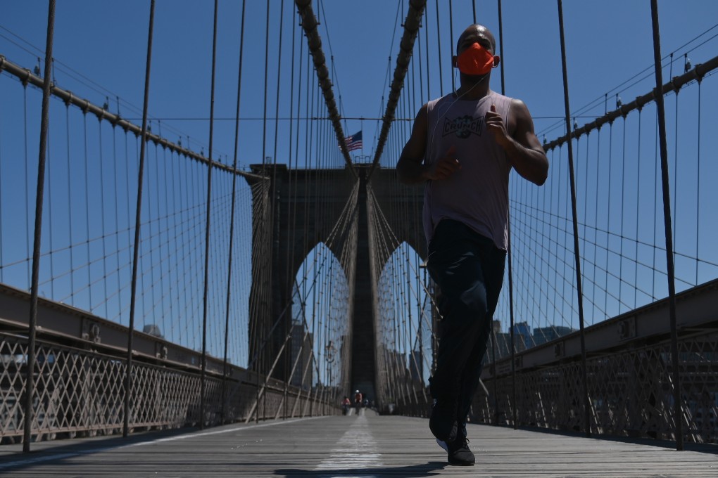 The WHO said ‘people should not wear masks during vigorous intensity physical activity because masks may reduce the ability to breathe comfortably’. File photo: AFP