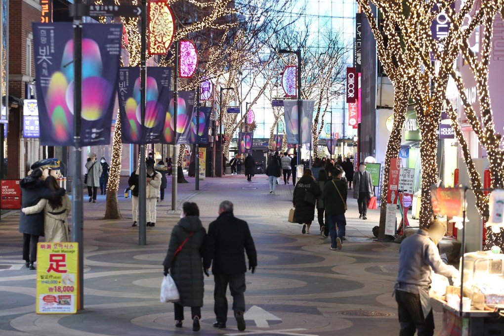 A street in Myeongdong, a popular tourist and shopping district in Seoul, South Korea. Photo: EPA-EFE