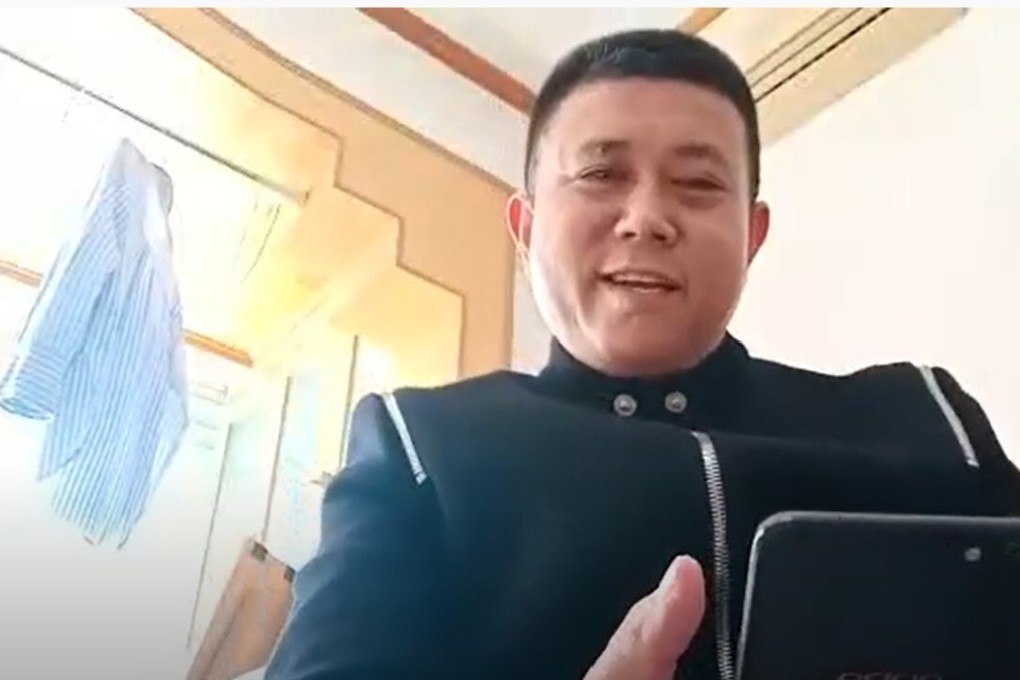 Tai chi master Chen Yong records a video for social media to explain the reasons he lost his fight to Xu Xiaodong. Photo: YouTube