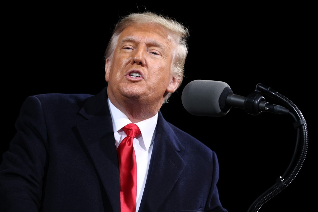 Donald Trump speaks on Saturday during a campaign rally for two Republican senators ahead of January run-off elections in Georgia, US. Photo: Reuters