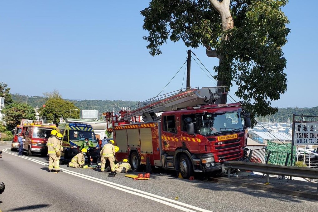 A fatal road crash in northern Hong Kong has left one cyclist dead. Photo: Handout