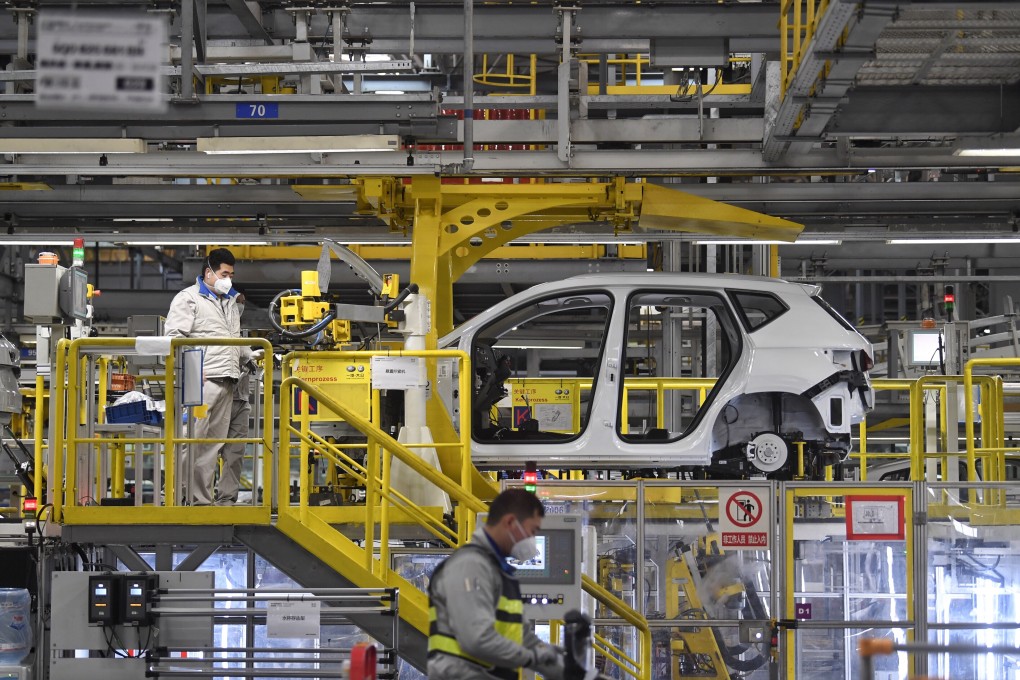 A Volkswagen joint venture factory in Chengdu, in China’ south-western Sichuan province. Photo: Xinhua