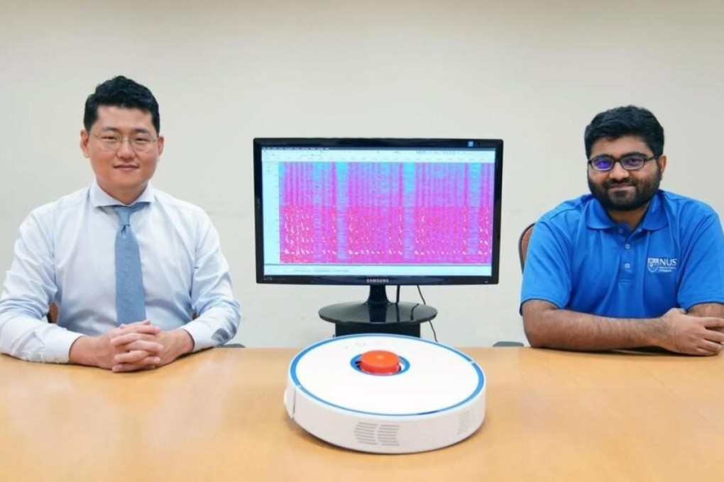 An NUS research team led by Assistant Professor Jun Han has shown that the Lidar sensor on a robot vacuum cleaner can be repurposed as a tool to spy on private conversations at home or in the office. Photo: NUS handout