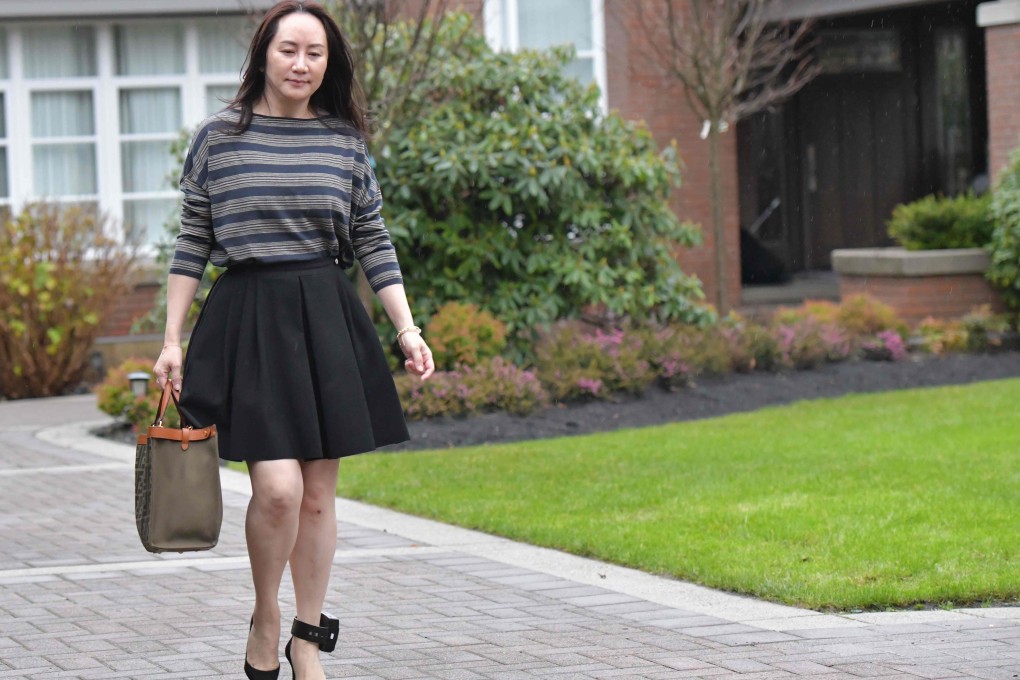 Huawei Technologies’ chief financial officer, Meng Wanzhou, leaves her Vancouver home on Tuesday. Photo: AFP