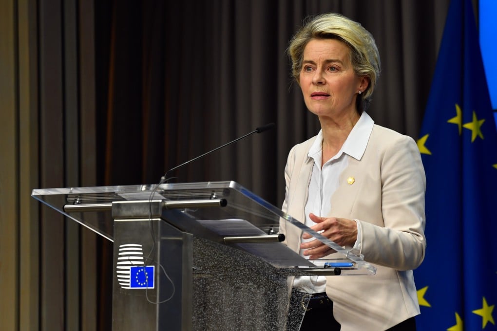 Ursula von der Leyen, president of the European Commission, speaks during a news conference at a European Union (EU) leaders summit in Brussels, Belgium. Photo: Bloomberg