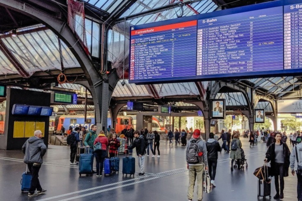 People seen at an airport in Switzerland. Photo: Facebook