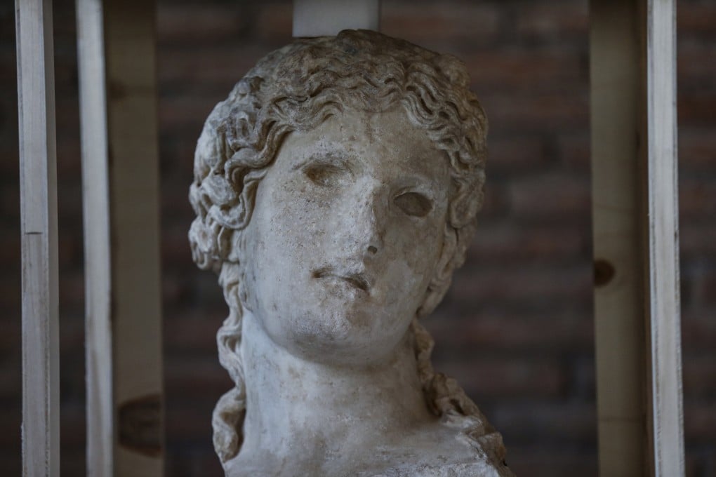 A sculpture of the head of the god Dionysus, found during excavations in the Via Alessandrina in Rome. Photo: LaPresse via ZUMA Press / dpa