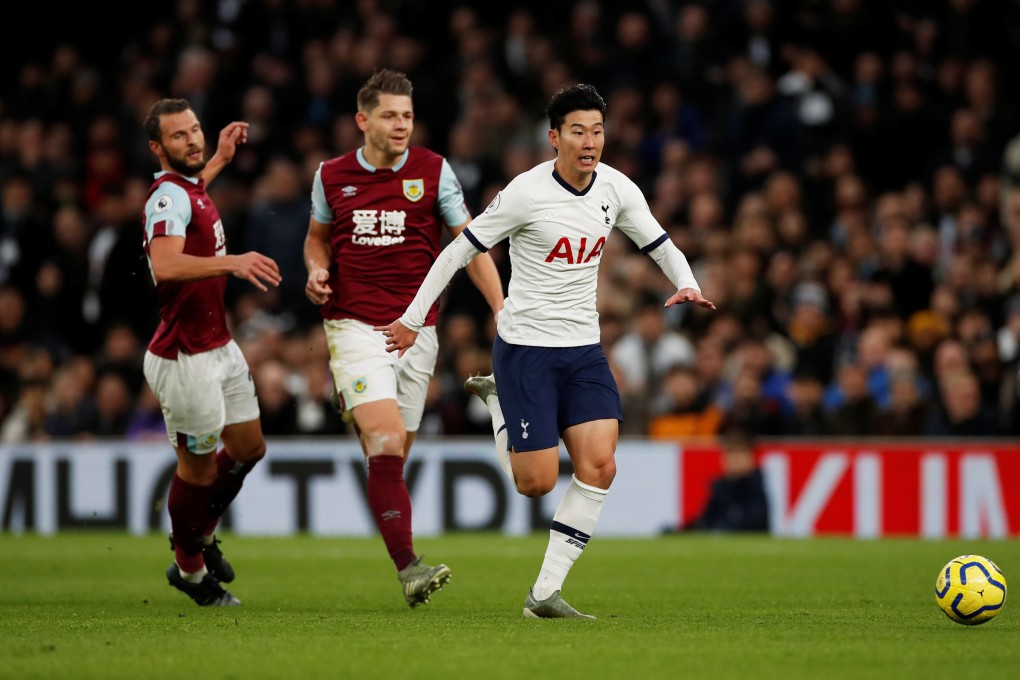 Tottenham Hotspur's Son Heung-min in action before scoring the English Premier League Goal of the Season against Burnley on December 7, 2019. Photo: Reuters