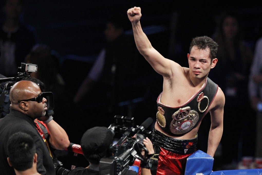 Nonito Donaire celebrates after winning the WBA Asia Pacific World Featherweight title flight at the Venetian Macao hotel in Macau in 2014. Photo: SCMP