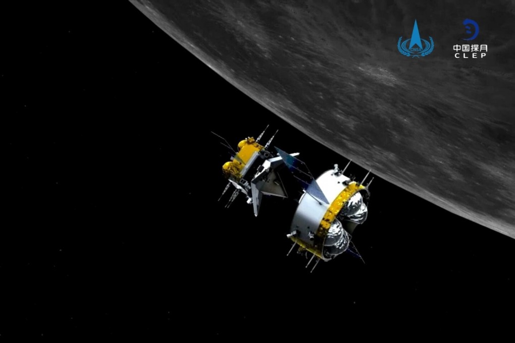 A graphic simulation of the probe in orbit. Photo: Xinhua