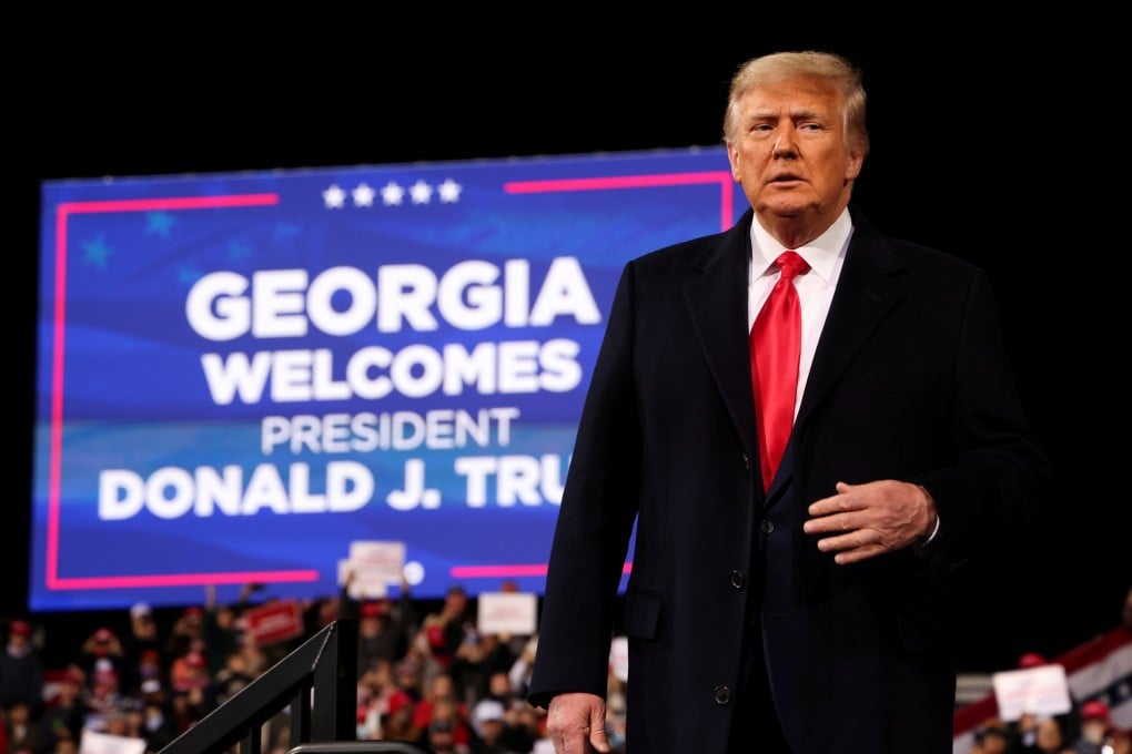 US President Donald Trump attends a campaign rally for Republican US senators ahead of their January runoff elections in Valdosta, Georgia, on December 5. Photo: Reuters