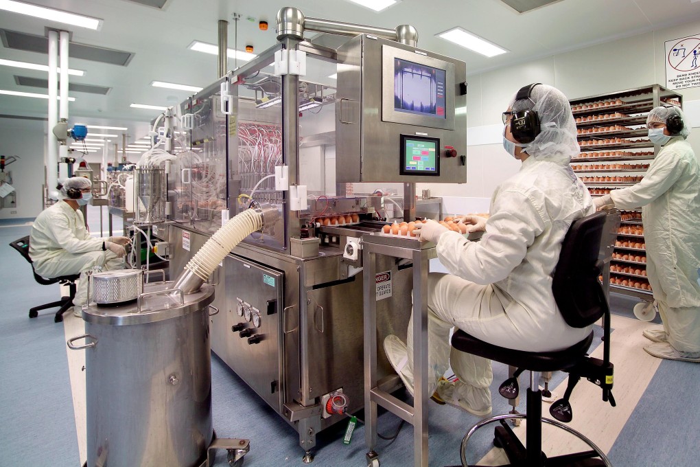 A worker at a lab of the biopharmaceutical firm CSL in Australia. Photo: AFP