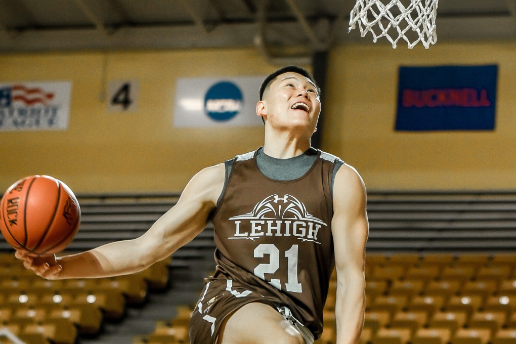 Chinese-Canadian basketball player Ben Li goes for a trademark dunk in training with NCAA division 1 team Lehigh. Photos: Handout
