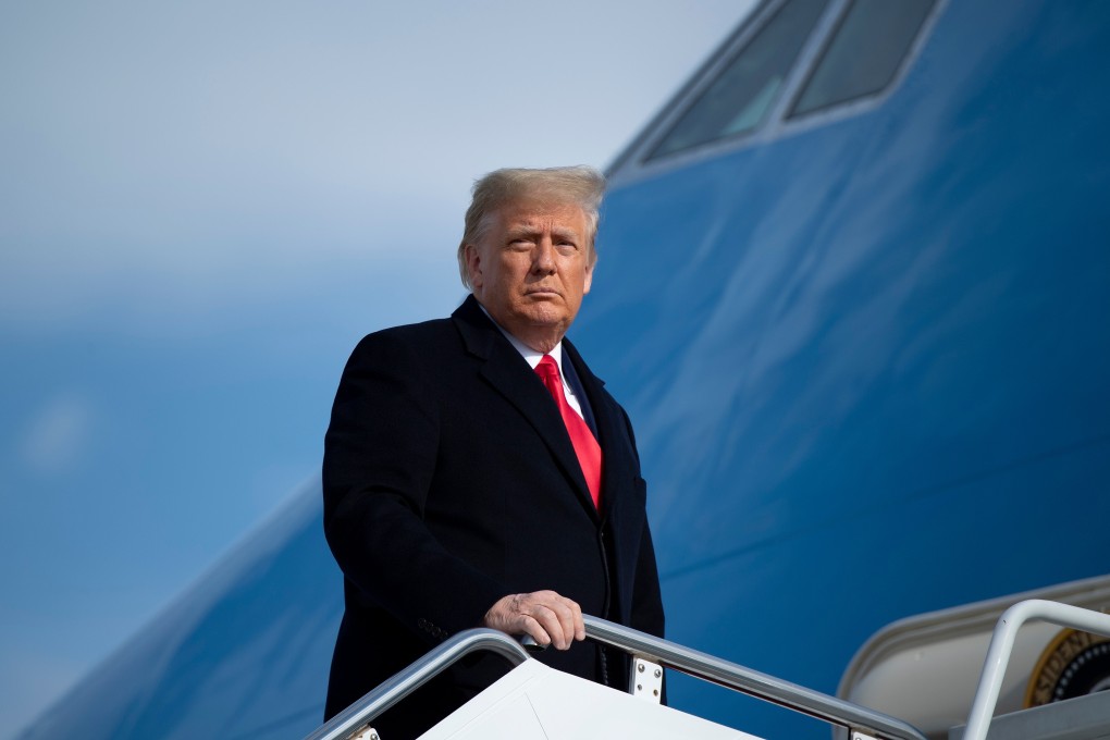 US President Donald Trump boards Air Force One at Joint Base Andrews in Maryland on Saturday. Photo: AFP
