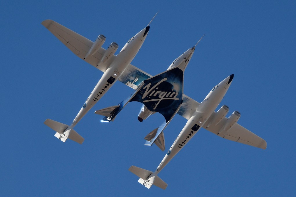 Virgin Galactic rocket plane the WhiteKnightTwo carrier aeroplane, with SpaceShipTwo passenger craft. Photo: Reuters