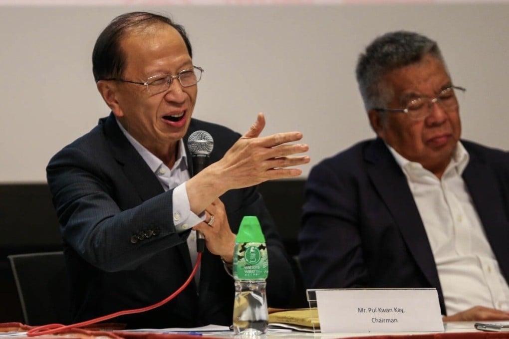Pui Kwan-kay (left) is chairman of the Hong Kong Football Association. Photo: HKFA