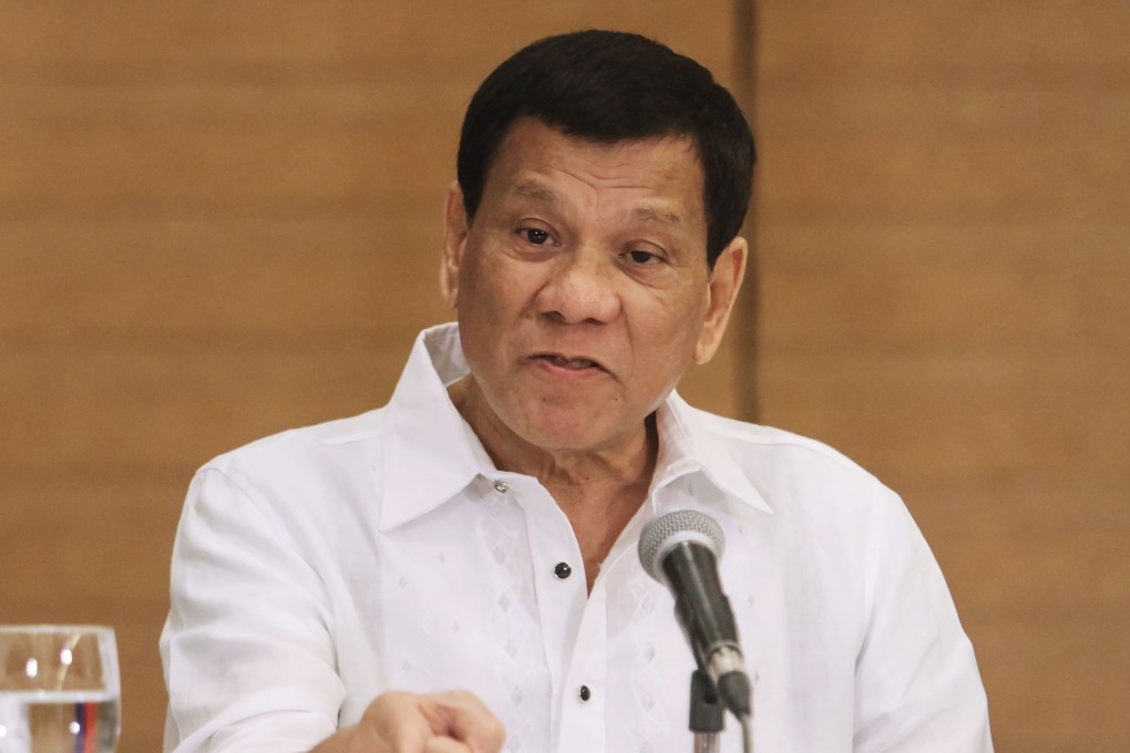 Philippine President Rodrigo Duterte at a press conference in 2018 at which he denounced the International Criminal Court’s interest in his war on drugs. Photo: AFP