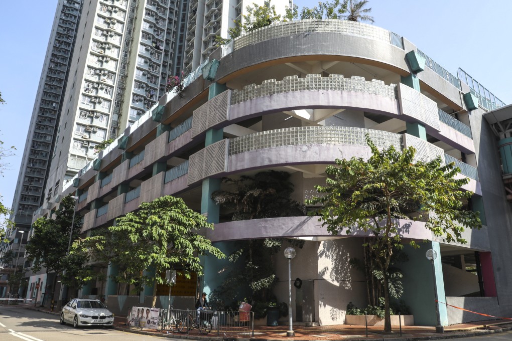 The Sheung Tak Estate car park where Alex Chow’s fall occurred. Photo: Dickson Lee