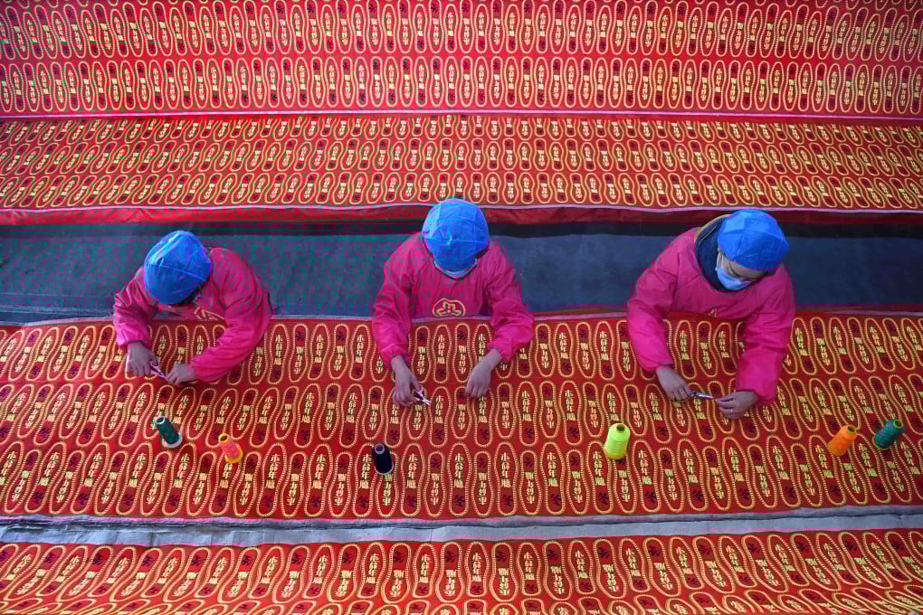 Workers make shoe insoles at a factory in Zibo, eastern Shandong province, on November 27. The unified rules of origin in the Regional Comprehensive Economic Partnership provide preferential treatment to components sourced within the bloc, encouraging members to share supply chains and keep manufacturing capacity in Asia. Photo: Xinhua