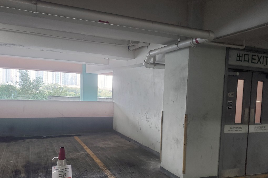A view from Sheung Tak Estate car park where Alex Chow fell and died four days later. Photo: Handout