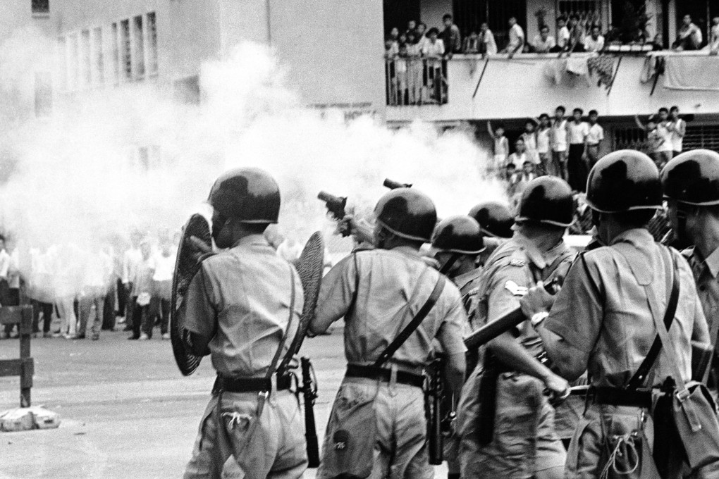 A photo of a confrontation between police and demonstrators in Hong Kong in 1967, one of the many images from the collection of photojournalist Frank Fischbeck appearing in the University of Hong Kong’s online exhibition. Photo: courtesy The University of Hong Kong Libraries