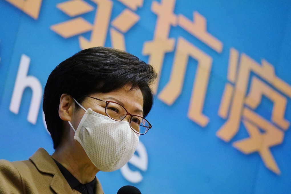 Chief Executive Carrie Lam Cheng Yuet-ngor meets the press before an exco meeting at the Central Government Offices in Tamar.15DEC20 SCMP / Sam Tsang