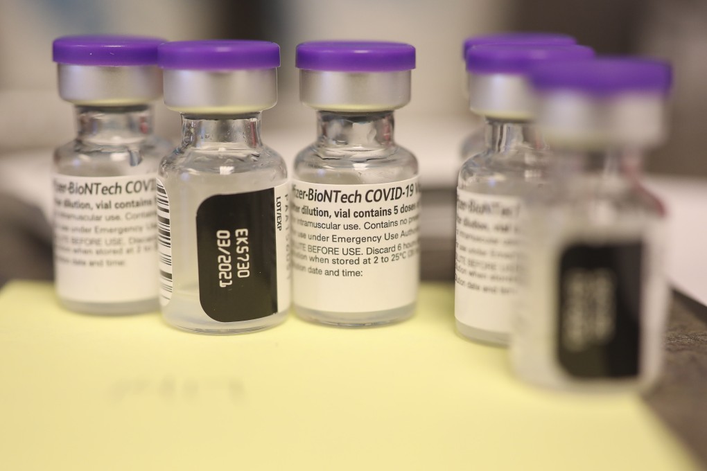 The Pfizer Covid-19 vaccine vials are supposed to hold five doses, but pharmacists have found they have enough for a sixth or even a seventh dose. Photo: Bloomberg