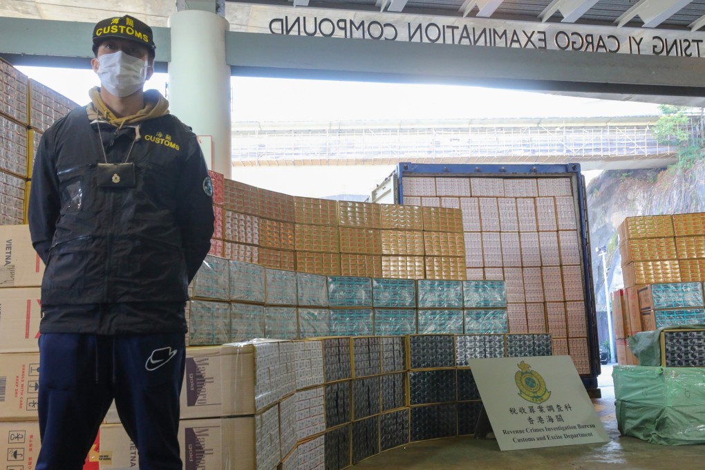Hong Kong authorities have confiscated more than HK$560 million worth of contraband cigarettes this year, up 270 per cent from the HK$151 million seizures in 2019. Photo: Dickson Lee