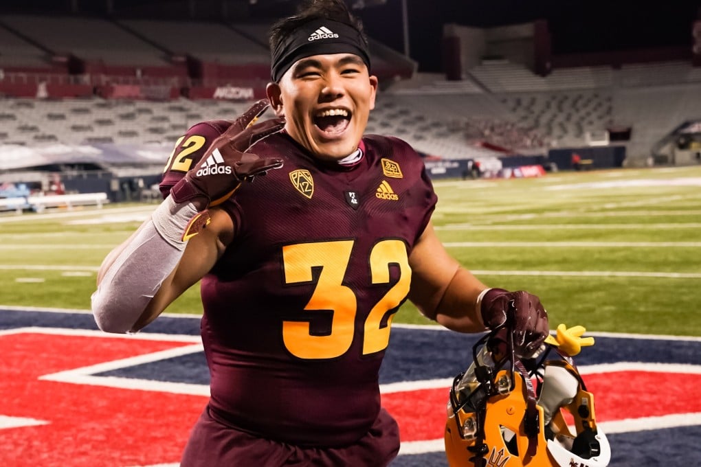 Chinese-born American football player Jackson He makes history in the FBS with Arizona State University Sun Devils in December. Photos: Handout
