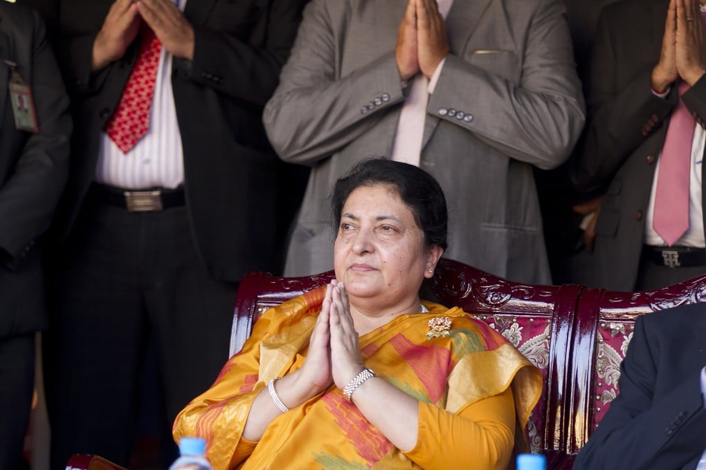 Nepali President Bidya Devi Bhandari. She dissolved parliament after the prime minister made the recommendation amid an escalating feud within his Communist Party that is likely to push the Himalayan nation into a political crisis. Photo: AP
