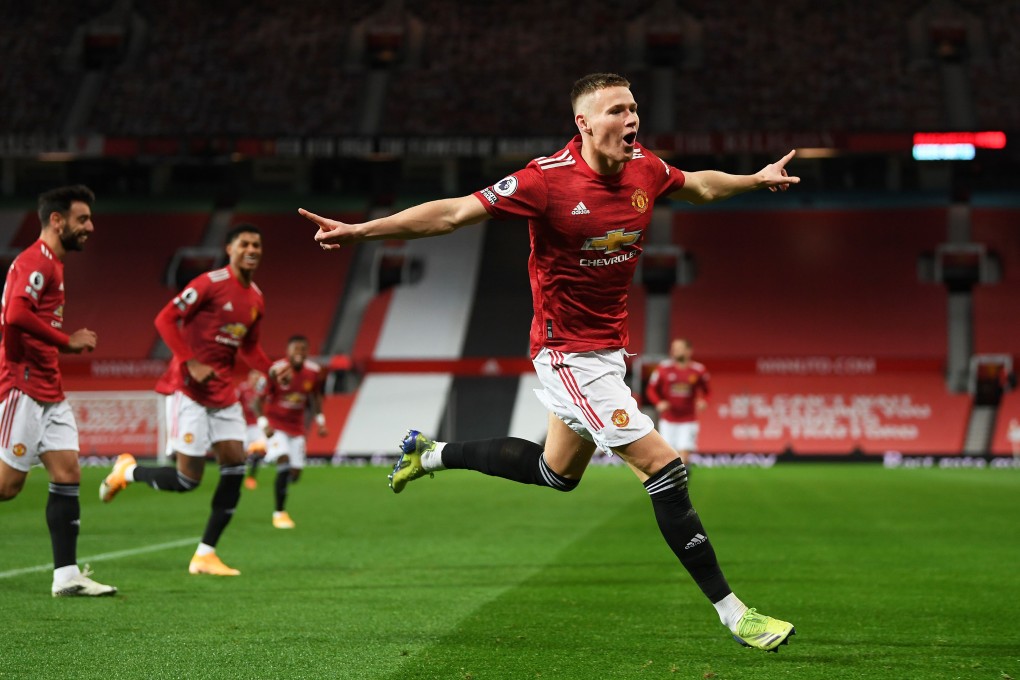 Manchester United’s Scott McTominay was on target twice in their 6-2 win against Leeds United. Photo: AFP
