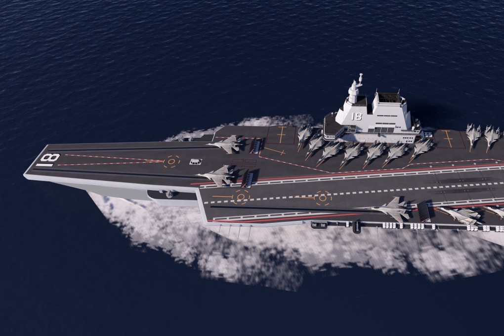 An artist’s impression of China’s new Type 002 aircraft carrier. Photo: Handout