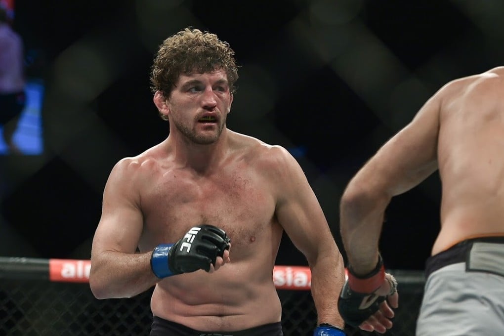 Ben Askren in action against Demian Maia at UFC Singapore. Photo: SingaporeMaven