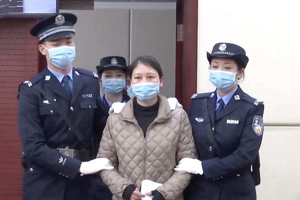 Lao Rongzhi stands trial in Nanchang Intermediate People’s Court. Photo: CCTV