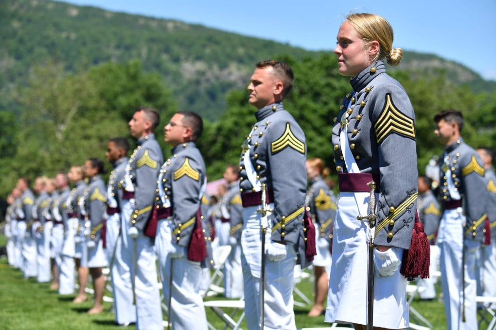 US Military Academy cadets attend the 2020 graduation ceremony at West Point, New York, in June. The prestigious military school has been shaken by its biggest cheating scandal in decades. Photo: AFP