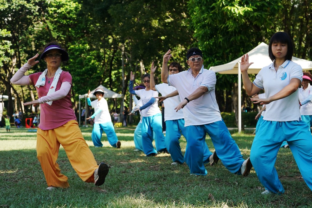 Group exercises at Victoria Park on September 12, when social distancing rules were briefly relaxed after the third wave of Covid-19 in Hong Kong. Photo: Felix Wong