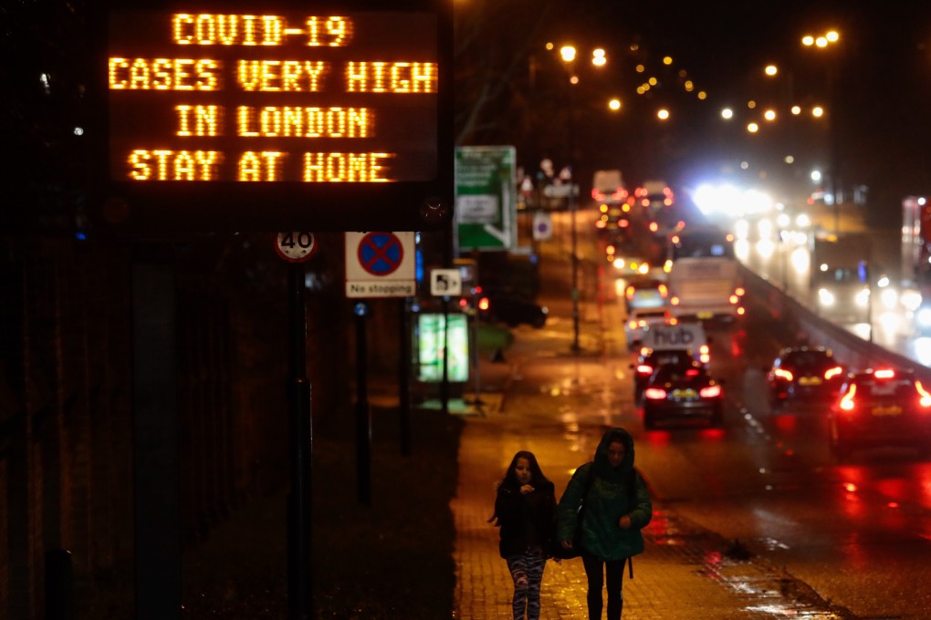 A warning sign in London. Photo: Bloomberg