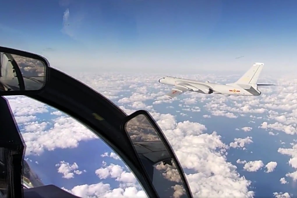 Four Chinese H-6K strategic bombers joined two Russian Tu-95s in a joint exercise on Tuesday over the western Pacific. Photo: AP