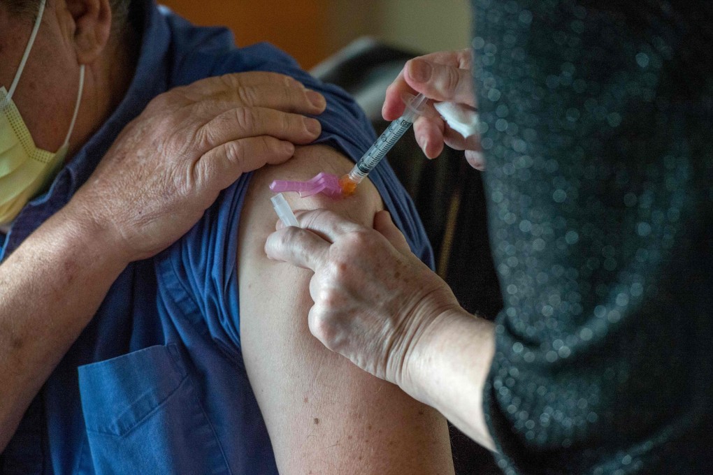 A person receives the Moderna Covid-19 vaccine in Boston, Massachusetts. Photo: AFP