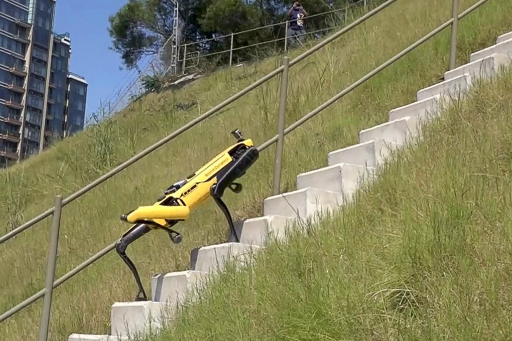 One of the robotic dogs deployed by the Geotechnical Engineering Office to collect data on potential landslides. Photo: Handout