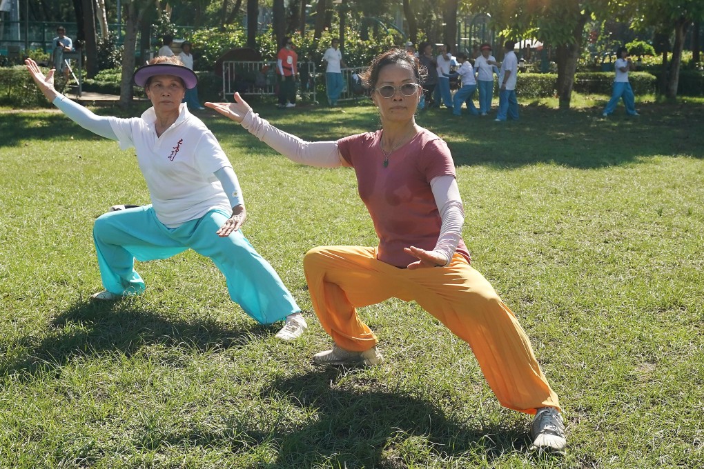 People practising tai chi at Victoria Park in September. Photo: SCMP/ Felix Wong