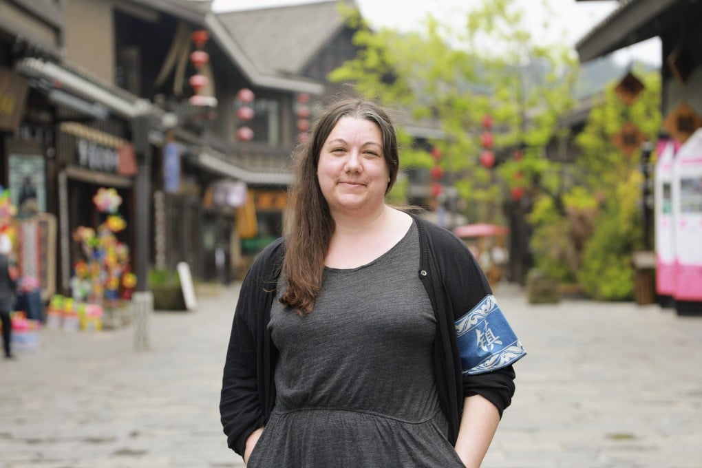 Megan Eaves, the 78th mayor of Danzhai Wanda Village, in her municipality last year. Photo: Wanda Group / Wen Xinggui