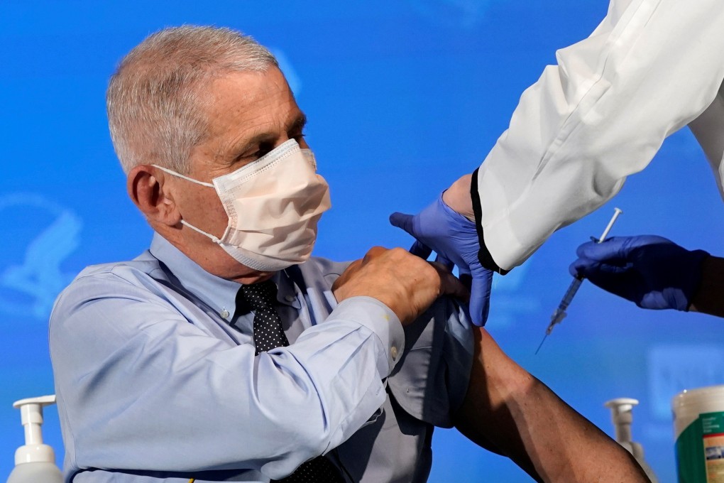 Dr. Anthony Fauci prepares to receive his first dose of the Covid-19 vaccine on December 22. Photo: Reuters